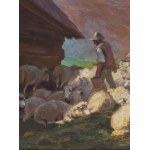 Zefiryn Ćwikliński (1871 Lviv - 1930 Zakopane), Juhas with sheep, 1923