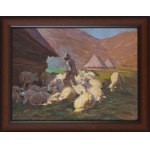 Zefiryn Ćwikliński (1871 Lviv - 1930 Zakopane), Juhas with sheep, 1923