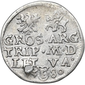 Stefan Batory, Trojak 1580, Wilno - (III) pod popiersiem