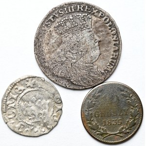 Set of 3 pcs. - half-penny of Casimir Jagiellonian, Cracow, ort 1755, Leipzig, 10 groszy 1835, Free City of Cracow