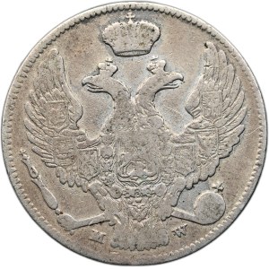 Russian annexation, Nicholas I, 30 kopecks = 2 zloty 1838 MW, Warsaw.