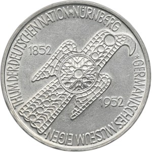 FRG, 5 Marks 1952, 100 years of the National Museum in Nuremberg.