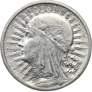 II Rzeczpospolita, 2 zloté 1933, hlava ženy, Varšava