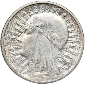 II Rzeczpospolita, 2 zloté 1933, hlava ženy, Varšava