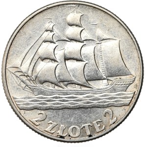 Second Republic, 2 zlote 1936, sailing ship