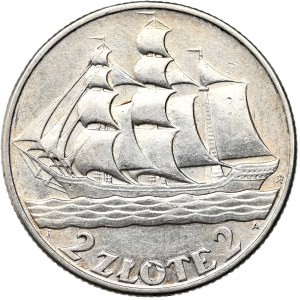 II Rzeczpospolita, 2 zloté 1936, plachetnice