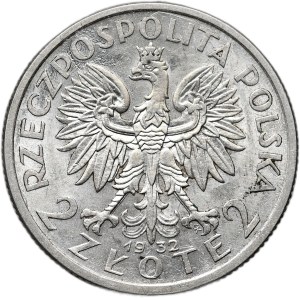II Rzeczpospolita, 2 złote 1932, głowa kobiety, Warszawa