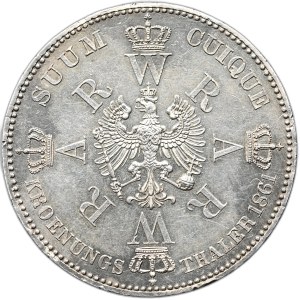 Nemecko, Prusko, korunovačný tolar 1861, Berlín