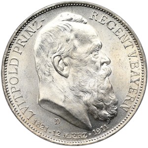 Nemecko, Bavorsko, 3 marky 1911 D, Mníchov