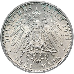 Germany, Bavaria, 3 marks 1911 D, Munich