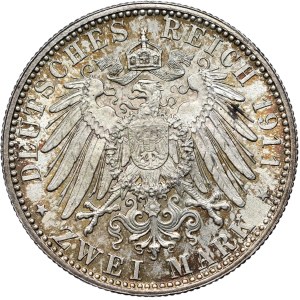 Nemecko, Bavorsko, 2 značky 1911, 90. narodeniny princa regenta