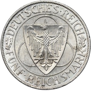Germany, Weimar Republic, 5 marks 1930 A, Berlin - Reclaiming the Rhineland