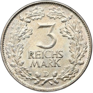 Germany, Weimar Republic, 3 marks 1925 D, Munich