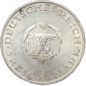 Germany, Weimar Republic, 3 marks 1929 F, Stuttgart, G. Lessing