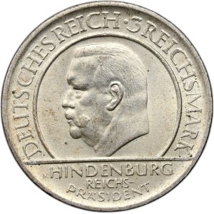 Germany, Weimar Republic, 3 Marks 1929 D, Munich, Hindenburg Oath of Office