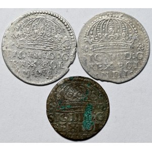 Súbor 3 krakovských grošov 1610-1627