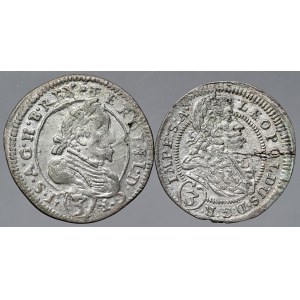 Austria, set of 2 3-carat coins, 1626 and 1705