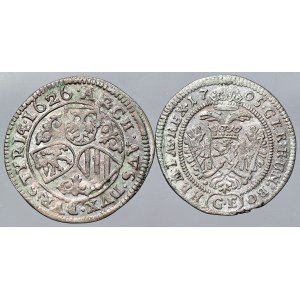 Austria, set of 2 3-carat coins, 1626 and 1705