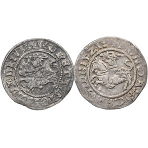 Sigismund der Alte Satz von 2 Vilnius-Halbpfennigen, 'ohne Datum' und 'mit Fehler' 15Z.1