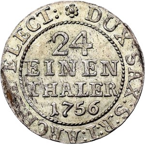 August III, 1/24 thaler 1756 FWoF, Drážďany
