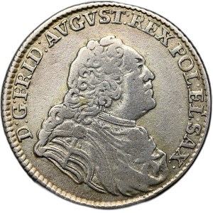August III, 1/6 thaler 1763 EDC, Leipzig, rare