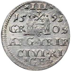 Sigismund III. Vasa, Trojak 1595, Riga, unbeschrieben
