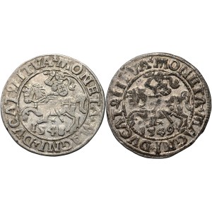 Set of 2 Vilnius half-pennies from 1548 and 1549,,, LI/LITVA