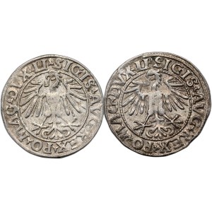 Set of 2 Vilnius half-pennies from 1548 and 1549,,, LI/LITVA