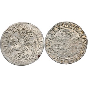 Set of 2 Vilnius half-pennies from 1560, LI/LITV and L/LITV