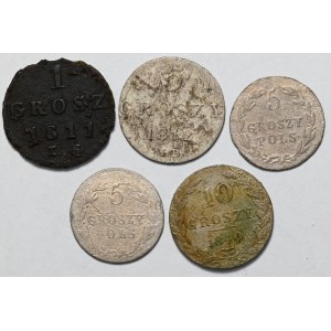 Set of 5 pcs. - The Duchy of Warsaw and the Congress Kingdom.
