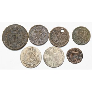 Austria, Hungary, set of 7 small coins 16th-19th century.