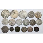 Set of 17 coins from Royal Poland of the 16th-18th centuries.