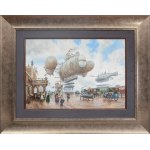 Vadim Voitekhovitch (b. 1963), Airship over the City, 2020