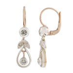 Earrings with floral motif, 19th/20th century, Art Nouveau