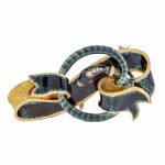 Brooch with snake and ribbon motif, late 19th century, Victorian style