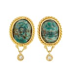 Earrings, mid-20th century.