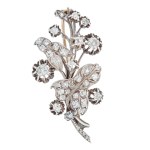 Brooch with floral motif, 19th/20th century, Art Nouveau