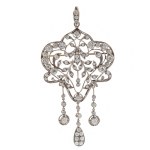 Brooch-pendant with floral motif, mid-20th century, in Edwardian style type