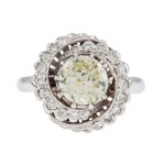 Jewelry set: clips and ring, 2nd half of 20th century.