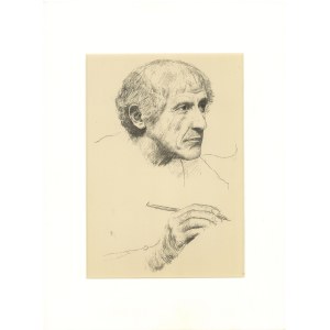 Gustav KLIMT (1862 - 1918), Brustild eines reichneden manne;