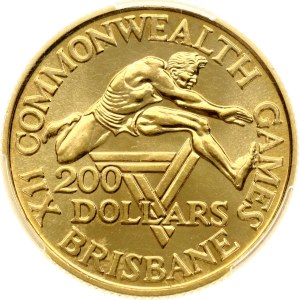 Australia 200 Dollars 1982 Commonwealth Games Brisbane PCGS UNC Detail
