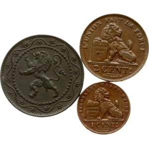 Belgicko 1 - 25 centov 1894-1916 Sada 3 mincí
