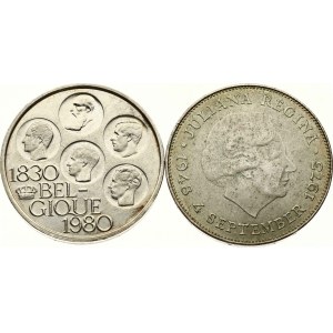 Belgicko 500 frankov 1980 a Holandsko 10 guldenov 1973