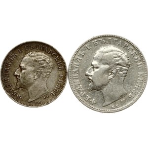 Bulgaria 1 & 2 Leva 1894 КБ Lot of 2 coins