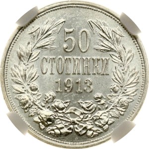 Bulgaria 50 Stotinki 1913 NGC UNC DETAILS