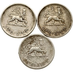 Ethiopie 50 Santeem 1936 (1944) Lot de 3 pièces