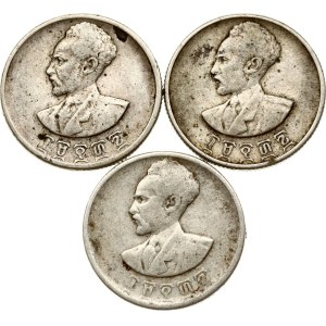 Ethiopie 50 Santeem 1936 (1944) Lot de 3 pièces