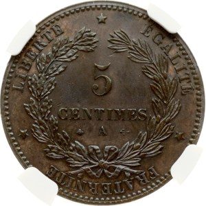 France 5 Centimes 1872 A NGC UNC DETAILS