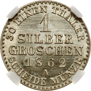 Německo Prusko 1 Silbergroschen 1862 A NGC MS 64