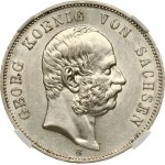 Germany Saxony 5 Mark 1903 E NGC AU 58